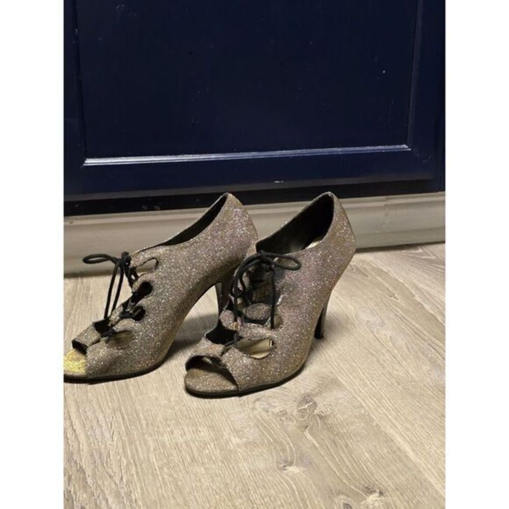 Fioni Night Women's Sparkly Lace‎ Up Heels Size 9.5
